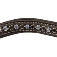 Load image into Gallery viewer, ExionPro Designer Black & Turquoise Blue Crystal Browband
