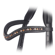 ExionPro Elegant Soft Padded Light Peach, Burgundy, Topaz Colored Crystal Browband