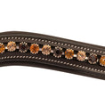Load image into Gallery viewer, ExionPro Elegant Soft Padded Light Peach, Burgundy, Topaz Colored Crystal Browband
