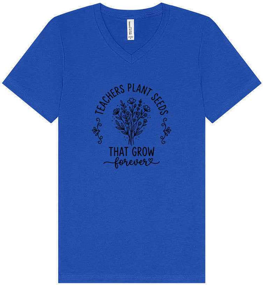Teachers Plant Seeds Unisex V-Neck Shirt