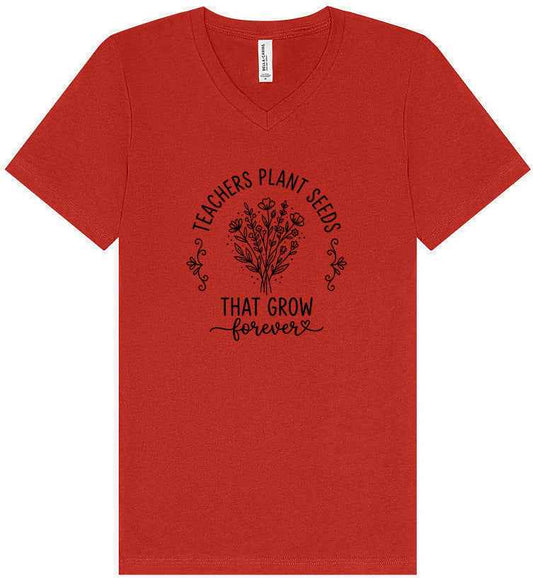 Teachers Plant Seeds Unisex V-Neck Shirt