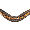 Load image into Gallery viewer, ExionPro Elegant Deep Curved Soft Padded Topaz Crystal Decorated Browband

