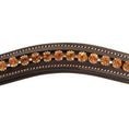 Load image into Gallery viewer, ExionPro Elegant Deep Curved Soft Padded Topaz Crystal Decorated Browband
