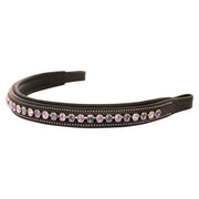 ExionPro Elegant Deep Curved Soft Padded Tanzanite, Violet Colored Crystal Decorated Browband