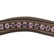 ExionPro Elegant Deep Curved Soft Padded Tanzanite, Violet Colored Crystal Decorated Browband