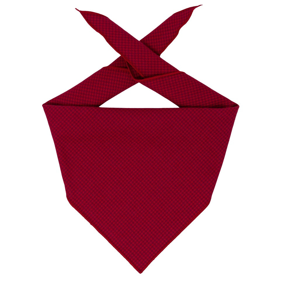 Valentine Bandana, Plaid Bandana, Flannel Bandana,  Winter Bandana, Burgundy Houndstooth - Southlake Paws