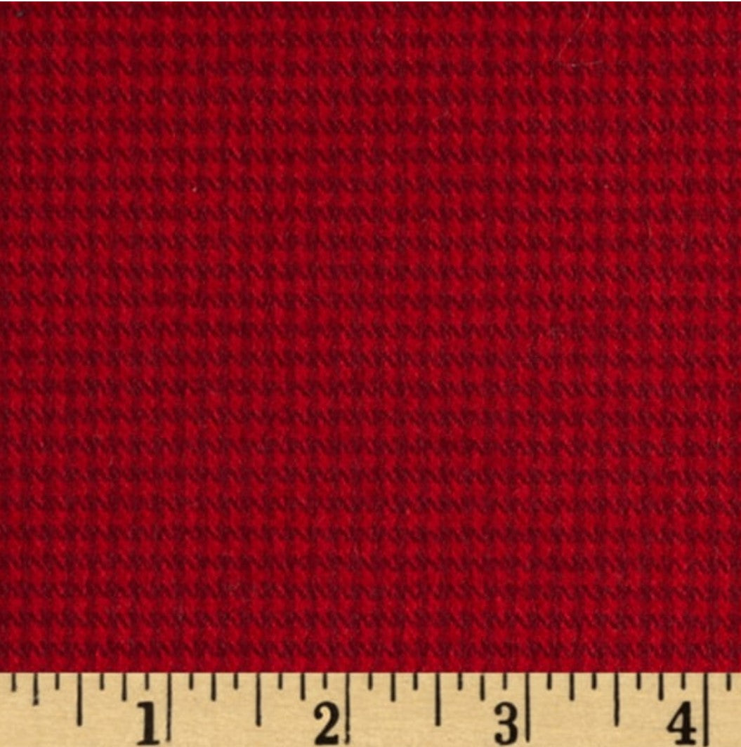 Valentine Bandana, Plaid Bandana, Flannel Bandana,  Winter Bandana, Burgundy Houndstooth - Southlake Paws