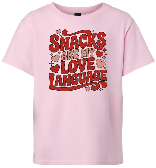 Snacks are My Love Language Children's Gildan Soft Shirt