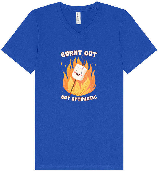 Burnt Out but Optimistic Unisex V-Neck Shirt