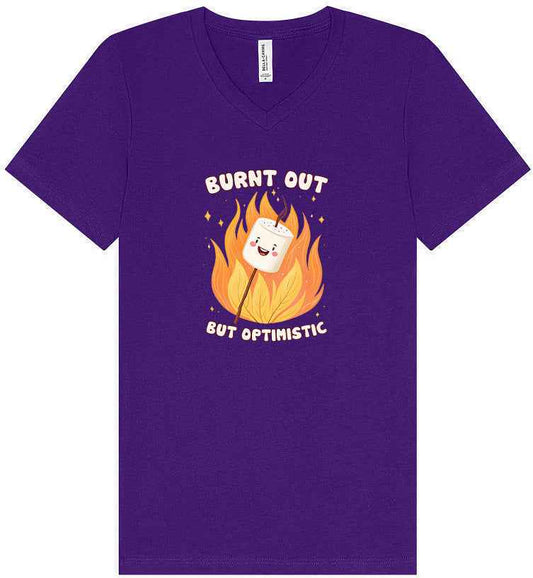 Burnt Out but Optimistic Unisex V-Neck Shirt