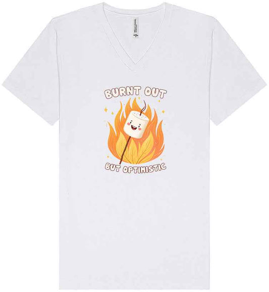 Burnt Out but Optimistic Unisex V-Neck Shirt