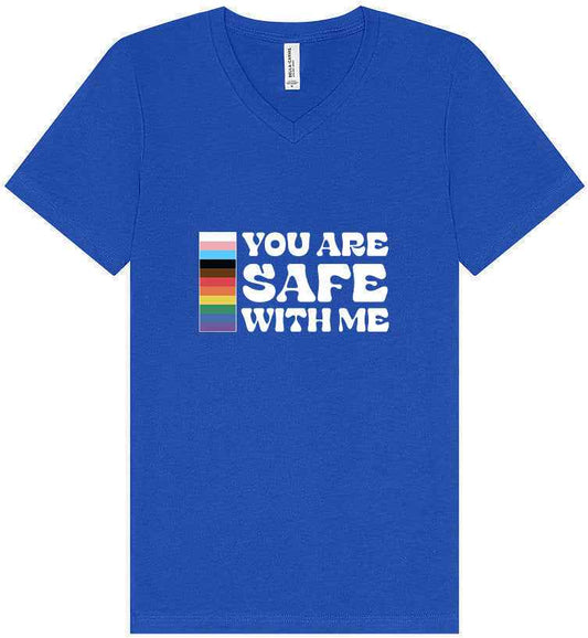 Safe With Me Unisex V-Neck Shirt