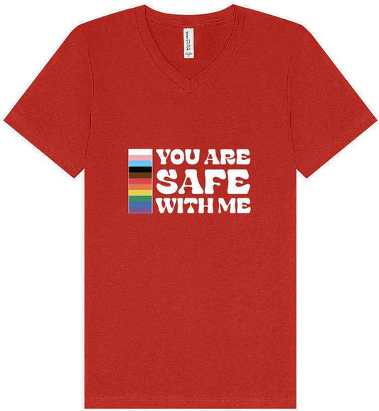 Safe With Me Unisex V-Neck Shirt