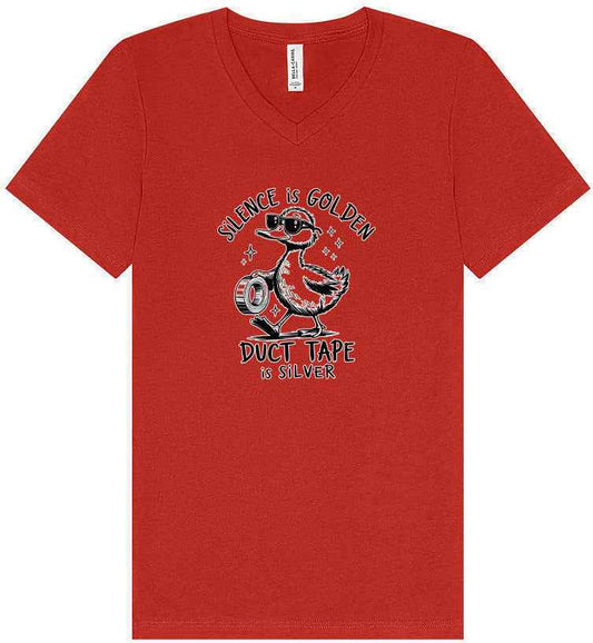 Silence Is Golden Unisex V-Neck Shirt