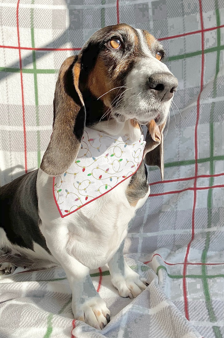 Christmas Bandana |  XMAS Bandana | Holiday Bandana | Lights - Southlake Paws