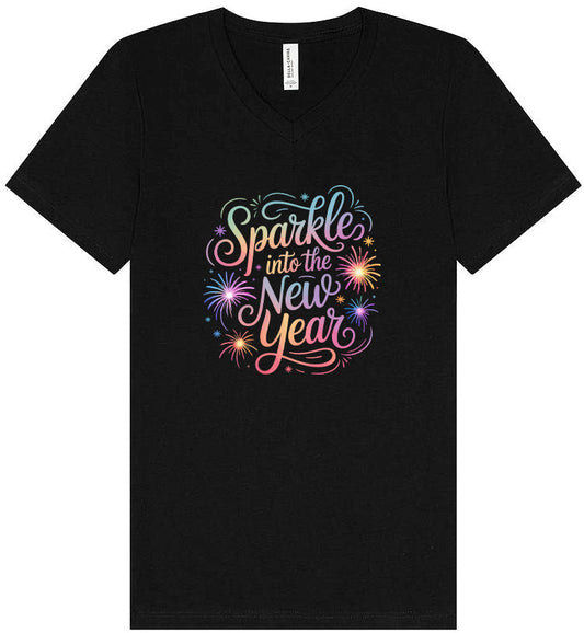 Sparkle into the New Year Unisex V-Neck Shirt