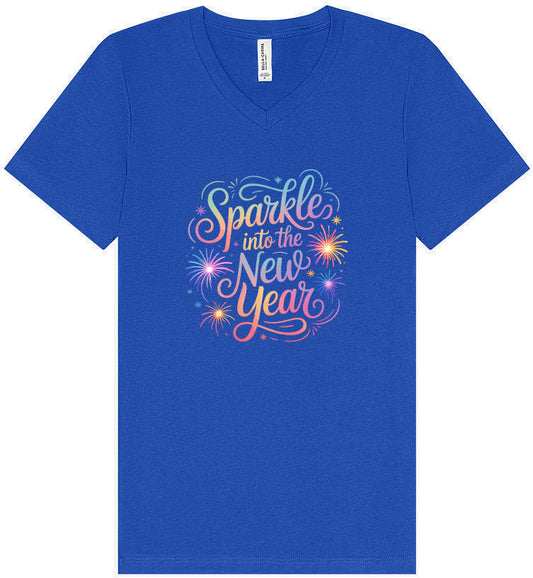 Sparkle into the New Year Unisex V-Neck Shirt