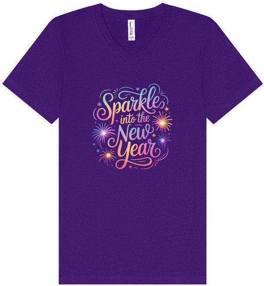 Sparkle into the New Year Unisex V-Neck Shirt