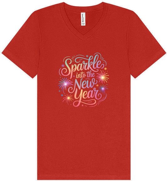 Sparkle into the New Year Unisex V-Neck Shirt