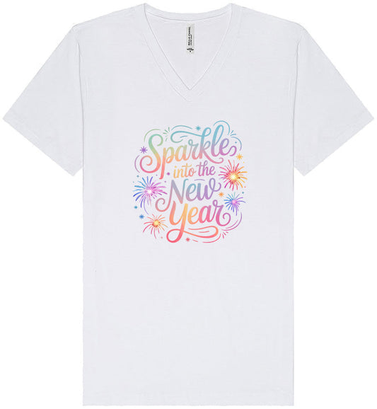 Sparkle into the New Year Unisex V-Neck Shirt