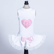 Lacey Puff Heart Dress Pink