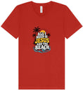 Load image into Gallery viewer, I Need Jesus and the Beach Unisex V-Neck Shirt
