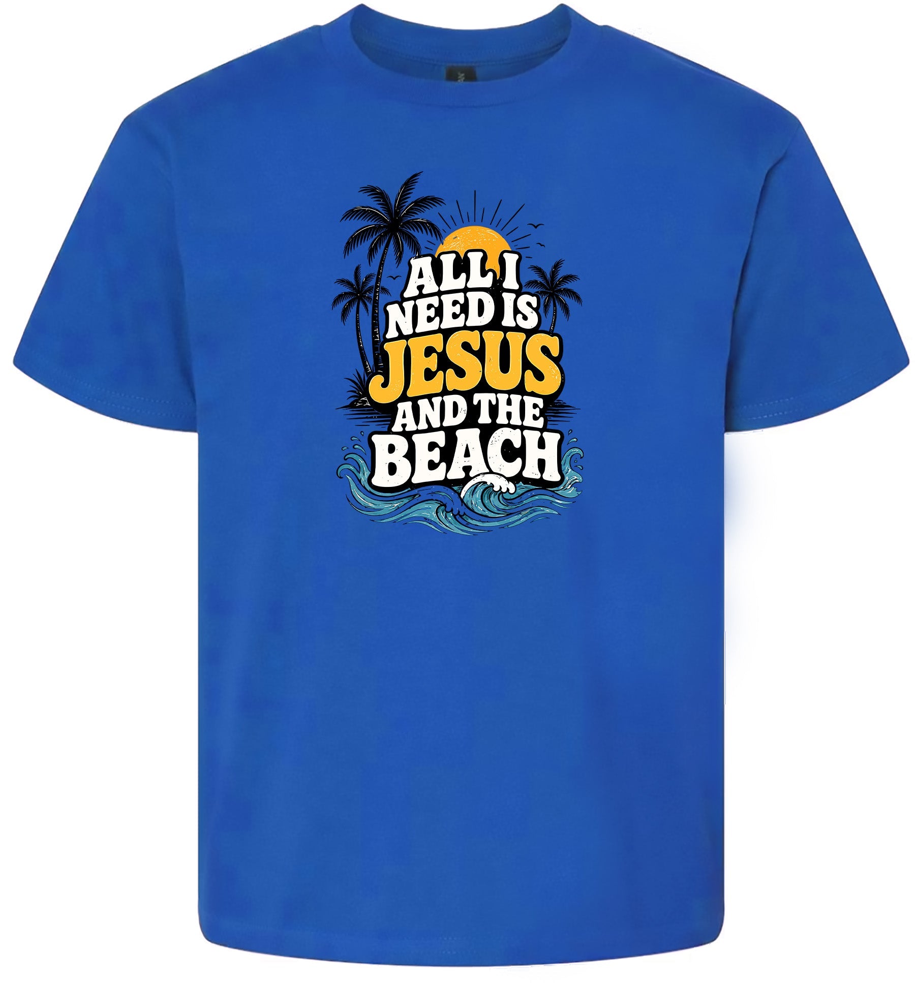 I Need Jesus and the Beach Children's Gildan Soft Shirt
