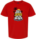 Load image into Gallery viewer, I Need Jesus and the Beach Children's Gildan Soft Shirt
