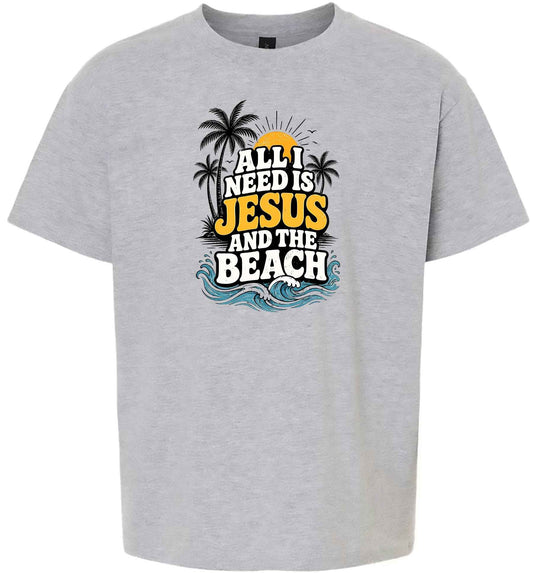 I Need Jesus and the Beach Children's Gildan Soft Shirt
