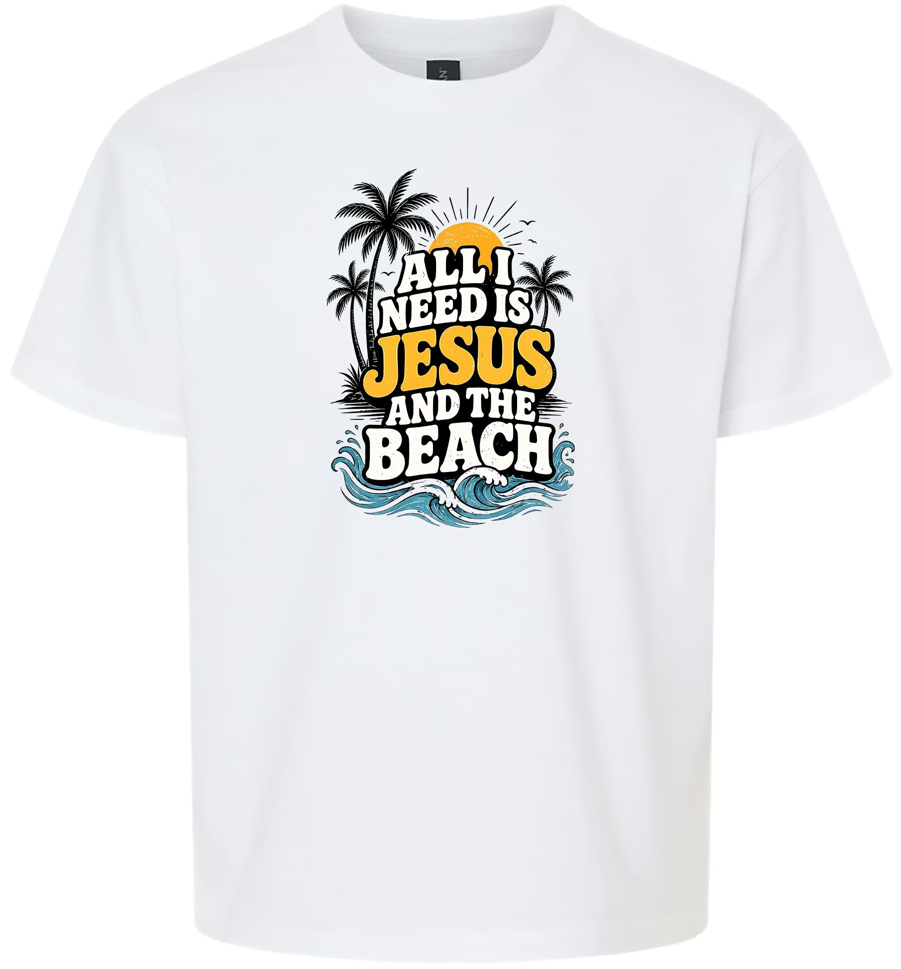 I Need Jesus and the Beach Children's Gildan Soft Shirt