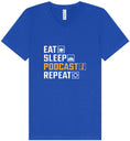 Load image into Gallery viewer, Eat. Sleep. Podcast. Repeat. Unisex V-Neck Shirt
