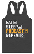 Load image into Gallery viewer, Eat. Sleep. Podcast. Repeat. Women's Racerback Tank
