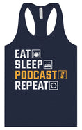 Load image into Gallery viewer, Eat. Sleep. Podcast. Repeat. Women's Racerback Tank
