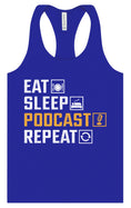 Load image into Gallery viewer, Eat. Sleep. Podcast. Repeat. Women's Racerback Tank
