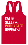 Load image into Gallery viewer, Eat. Sleep. Podcast. Repeat. Women's Racerback Tank
