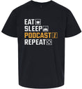 Load image into Gallery viewer, Eat. Sleep. Podcast. Repeat. Children's Gildan Soft Shirt
