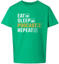 Load image into Gallery viewer, Eat. Sleep. Podcast. Repeat. Children's Gildan Soft Shirt
