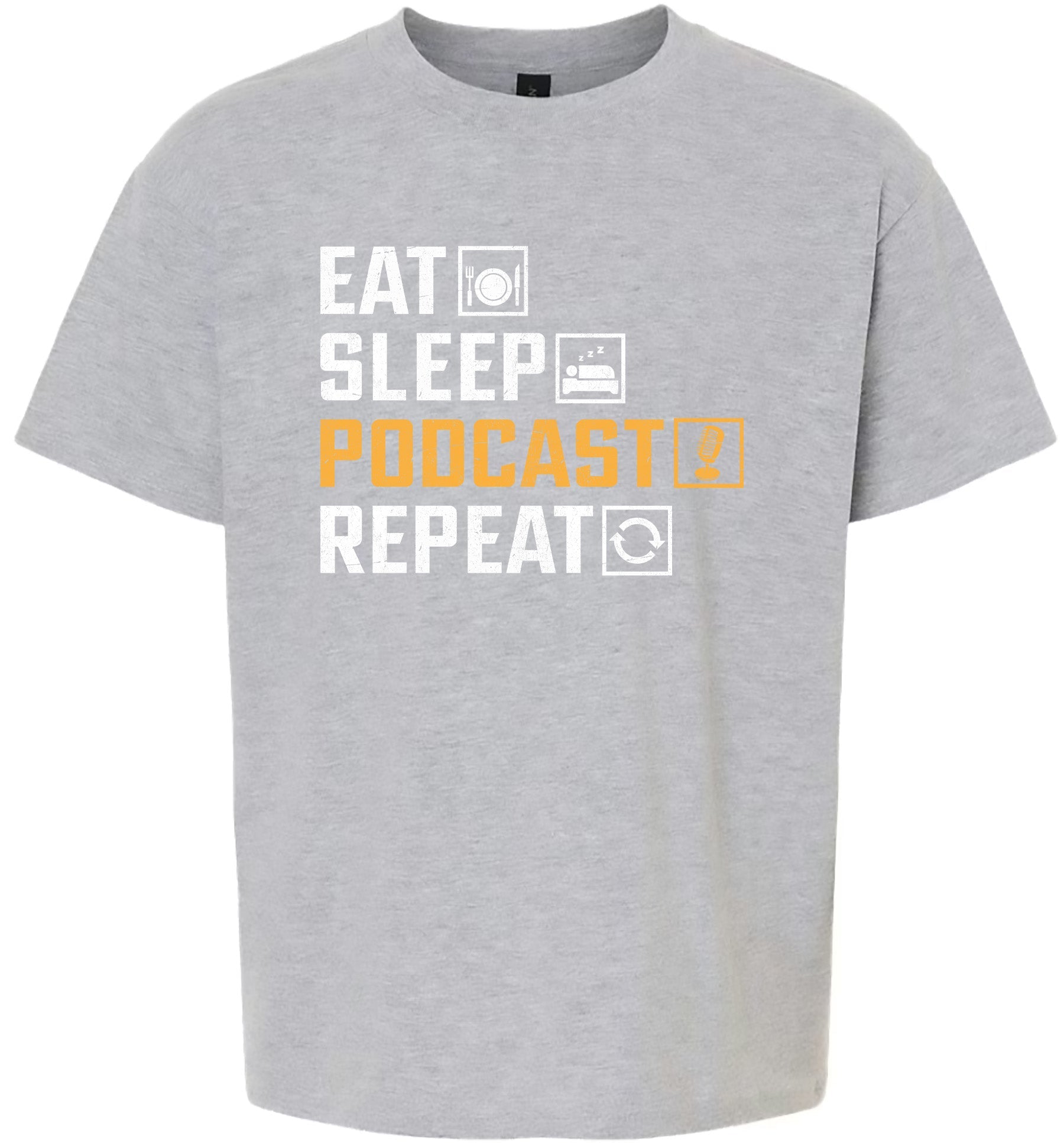 Eat. Sleep. Podcast. Repeat. Children's Gildan Soft Shirt