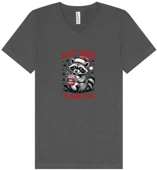 Sorry Santa I've Been Feral Unisex V-Neck Shirt