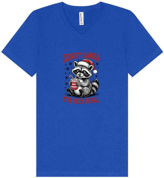 Sorry Santa I've Been Feral Unisex V-Neck Shirt