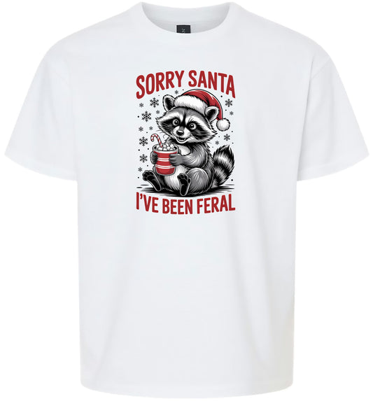 Sorry Santa I've Been Feral Children's Gildan Soft Shirt
