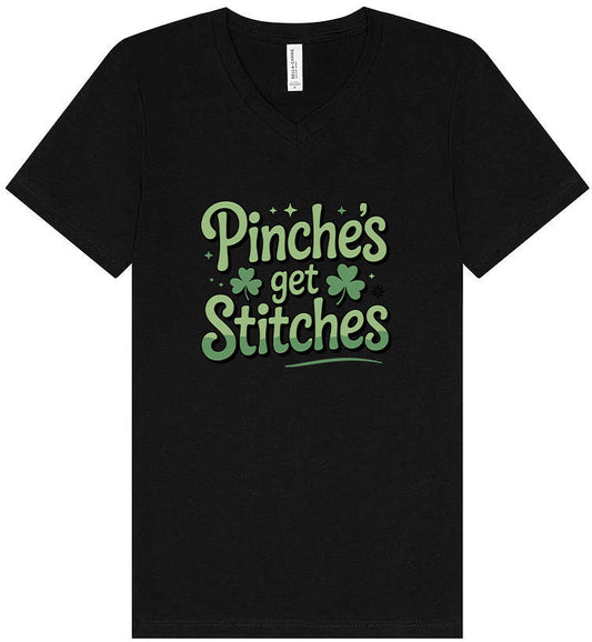 Pinches Get Stitches Unisex V-Neck Shirt