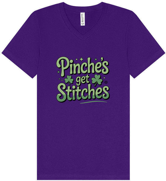 Pinches Get Stitches Unisex V-Neck Shirt