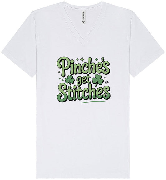 Pinches Get Stitches Unisex V-Neck Shirt