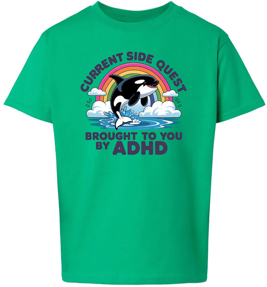 Side Quest Brought By ADHD Children's Gildan Soft Shirt