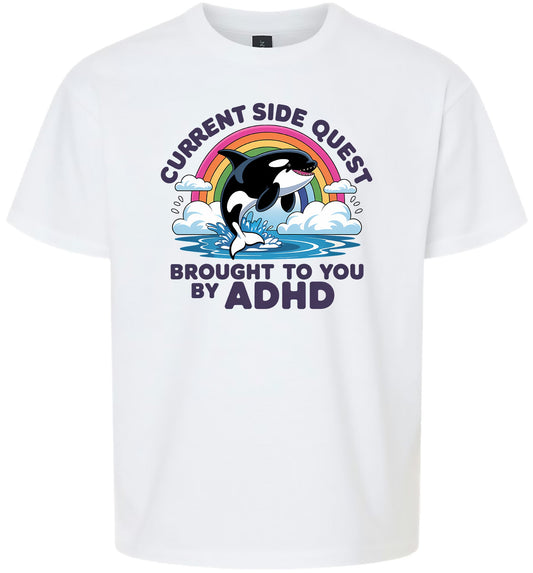Side Quest Brought By ADHD Children's Gildan Soft Shirt