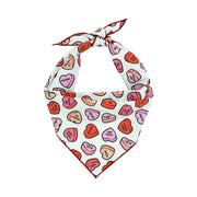 Valentine Bandana | Valentines Day Bandana | Conversation Hearts Valentine Dog Red Bandana
