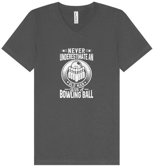An Old Man with a Bowling Ball Unisex V-Neck Shirt