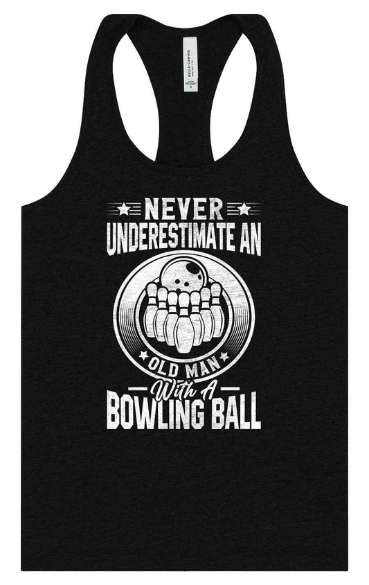 An Old Man with a Bowling Ball Women's Racerback Tank
