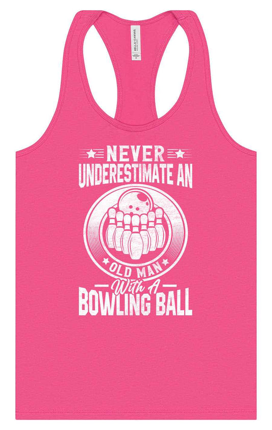 An Old Man with a Bowling Ball Women's Racerback Tank